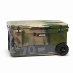 Utoka Tow 70 Cool Box, Camo – 66 Litre Capacity Portable Heavy Duty Cooler With Robust Wheels, Great For BBQ Events & Camping, Food & Drink Storage, Cool For Up To Five Days