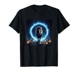 Lion Walking Through Blue Fire - Animal Big Cat Nature T-Shirt