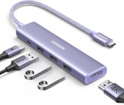 Hub Usb C Hdmi 4K 100W Pd Charge Avec 3 Ports Usb 3.0 5 En 1 Adaptateur Usb C Vers Hdmi Compatible Avec Macbook Ipad Pro Air Surface Pro Iphone 16 Plus Pro Max 15 Galaxy S24 Tab S9(Violet)