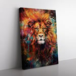 Leo Zodiac Action Painting Art Canvas Print for Living Room Bedroom Home Office Décor, Wall Art Picture Ready to Hang, 76x50 cm (30x20 Inch)