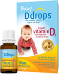 Baby Ddrops 10 µg 60 Drops - Daily Vitamin D3 Supplement for Infants -... 