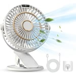 Norcks - Ventilateur à clipser rechargeable, mini ventilateur de bureau usb silencieux avec écran lcd 5 vitesses, rotation à 720°, puissant