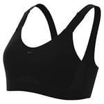 NIKE DD0430-010 W NK DF Alpha Bra Sports Bra Femme Noir/Noir/Noir FUMÉE Gris/Noir FUMÉE Taille MF-G