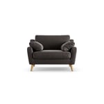 Habitat Ivor Velvet Cuddle Chair - Grey Ash Leg Slate