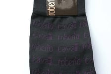 Roberto Cavalli Men Black Purple Sock size XL fits shoe size 11 12 13 Gift 4 Him