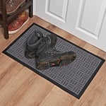 Front Door Anti Slip Entrance Door Outdoor Indoor Mat Light Grey 45 x 75cm 