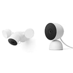 Google Nest Cam avec projecteur (Extérieur - Filaire) – Caméra de sécurité connectée - Caméra de sécurité avec projecteur & Nest Cam (Intérieur - Filaire) Caméra de sécurité pour la Maison – Caméra