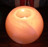 Round Sphere Shaped Natural Pink Himalayan Rock Salt Tea Light Candle Holder