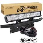 AUXTINGS 50cm 126W LED Bar à barres de lumière Spot Point avec kit de harnais de câblage + support de fixation de plaque d'immatriculation pour voiture camion VTT SUV 4x4 JP Tracteur bateau, 12V 24V