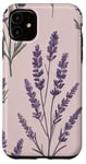 Coque pour iPhone 11 Violet Girly Fleurs de Lavande Fleurs Floral Feuilles