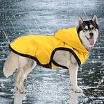 Idepet 2-in-1 Dog Waterproof Jacket Raincoat,Pet Lightweight Jumpsuit Dog Hooded Full-Cover Breathable Rain Poncho With Harness Hole Reflective Strip For Small Medium Large Dogs