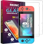 RKINC Verre Trempé [Lot de 2] pour Nintendo Switch, Film Protection écran, Dureté 9H 0,33 mm HD Glass [Garantie à vie][sans Bulles d'air][Résistant aux rayures]