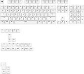 Glorious Glorious Gpbt Basics Keycaps, Ansi Layout (Us), Pbt, Dye-Sub - Classic White