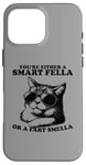 Coque pour iPhone 16 Pro Max Lunettes de soleil rétro Smart Fella Cat Graphic