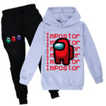 Among Us Game Impostor Set Hoodie Barn Pojkar Outfit Toppar Byxor White 120