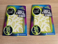 CLEMENTONI Pack of 2 Crazy Chic-Glow in The Dark Temporary Tattoo NEW