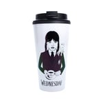 Wednesday Coffee Cup Addams Gifts Thermos Flask Insulated Travel Mug Spill Proof Screw Top Lid Licensed Merchandise Merch and Gifts