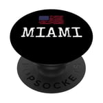 Drapeau de Miami City USA Voyageant US Amérique Town PopSockets PopGrip Adhésif