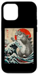 Coque pour iPhone 12/12 Pro Catzilla Cat Art japonais Cadeau amusant pour homme, femme, enfant