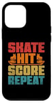 Coque pour iPhone 12 mini Skate Hit Score Repeat Joueur de hockey sur glace Sports d'hiver