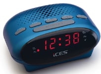 Ices Icr-210, Klockradio, Fm, Pll, Led, 1,52 Cm (0.6"), Blå, 3 V