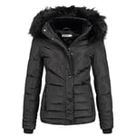 Elara Veste Matelassée d'hiver Femme Chunkyrayan OS-D116 Black/Black 40 (L)