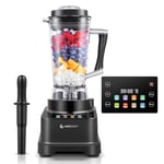 AMZCHEF 8-EN-1 Blender avec 8 Menus Préréglés et 10 Vitesses | Auto-IQ Blender Mixeur 2000W avec Écran Tactile LCD | 2L Mixer Blender Pour Smoothies, Broyage, Glace Pilée, Purée, Sauce | Noir