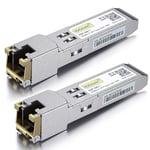 [2 Pack]1G SFP RJ45 Mini-Gbic Module,1000Base-T SFP Copper Transceiver Compatible pour Cisco GLC-T/SFP-GE-T,Meraki MA-SFP-1GB-TX,Ubiquiti UF-RJ45-1G,D-Link,Zyxel,Netgear,TP-Link,Supermicro ect