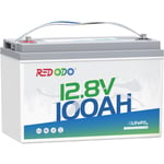 Redodo Batterie au Lithium 12V100Ah rechargeable LiFePO4, BMS 100A Intégré, pour Bateaux, Camping-Cars, caravane, systèmes solaires, kits de panneaux