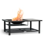 Merano Avanzato L brasero 3 en 1 avec fonction barbecue utilisable comme table 122 x 87 cm