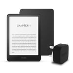 Kindle Paperwhite (2024 Release) 16 GB with ads, an Amazon Fabric Cover and an Amazon Powerfast 9W Power Adapter