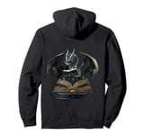 Elegant Black Dragon Reading - Epic Fantasy Design Pullover Hoodie