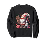 Wine Gnome With Valentines Chocolate For Valentines Day Sweatshirt