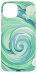 iPhone 15 Plus Swirl Green Color Illustration Pattern Abstract Art Case