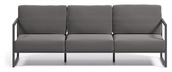 Kave Home Comova 3-pers. Loungesofa 225 cm - Mørkegrå/Sort aluminium