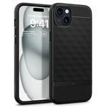 Caseology Parallax Mag Compatible with iPhone 15 Plus Case [Magnetic] [Military Grade Drop Protection] with Side Grip Patterns iPhone 15 Plus Case - Matte Black