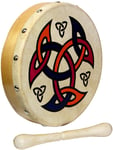 Glenluce MINI BODHRAN with tipper. 8 inch Irish drum with Celtic Shield design.