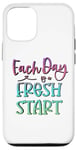 Coque pour iPhone 12/12 Pro Citation inspirante « Each Day Is a Fresh Start »