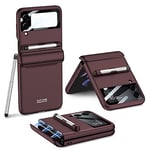 Hauw Coque pour Galaxy Z Flip 4 5G,Etui de Téléphone Pliable Magnétique Ultra Mince Antichoc pour Samsung Galaxy Z Flip 4 5G 2022,Rouge 1