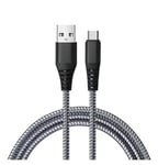 Câble Micro USB | de Chargement Rapide Chargeur de Données Compatible avec Samsung Galaxy Tab S,S 8.4,S 10.5,S2 8.0,S2 9.7,Tab A 7.0,Tab A 8.0,9.7,10.1 USB B (2m) (Gris)