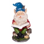 Alpine Corporation Nain de Jardin extérieur lisant Un Livre Statue de Cour 34 cm de Haut