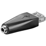 USB 2.0-adapter, USB A hona till 3-polig 3.5 mm hona