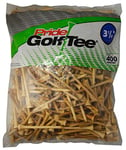 Pride Golf Tee Lot de 400 Tees Unisexes en Bois de Luxe (8,9 cm) Naturel