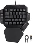 CLAVIER DE JEU À UNE MAIN, CLAVIER DE JEU RÉTROÉCLAIRÉ RVB 35 TOUCHES CONTRÔLE SENSIBLE PRÉCIS 6 TOUCHES PROGRAMMABLES DESIGN ERGONOMIQUE DEMI-CLAVIER POUR PC GAMER[CLA171350]