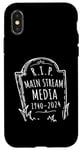 Coque pour iPhone X/XS R.I.P. Main Stream Media 2024 Satire Gravestone Humour Design