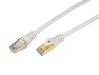 Labgear Cat 7 Ethernet Cable 1m White Shielded RJ45 Cat 7 Ethernet Patch Lead High-Speed Gigabit Network Cable, U/FTP 10Gbps 600Mhz/s RJ45 LAN Cable Internet Patch Cord