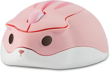 Souris Sans Fil Souris Hamster De Dessin Animé Souris Portable 2.4GHz 1200DPI Optique Sans Fil avec Récepteur USB Souris Compacte et Silencieuse Pour Ordinateur PC Mac Cadeau Pour Les Enfants, Rose