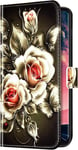 Compatible Avec Samsung Galaxy A51 Coque Color¿¿ Motif ¿¿Tui En Cuir Pu,Portefeuille ¿¿ Rabat Flip Livre Style Stand Coque Compatible Avec Housse Samsung Galaxy A51,Fleurs ¿¿ Rose