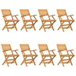 Chaises de jardin pliantes lot de 8 55x62x90cm bois massif teck