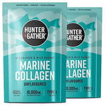 Hunter & Gather Marine Collagen Powder Twin Pack | Pure Unflavoured Premium Hydrolysed Wild Caught Marine Collagen Peptides Powder for Hair Skin Nails Muscles | Collagen Supplements for Women and Men